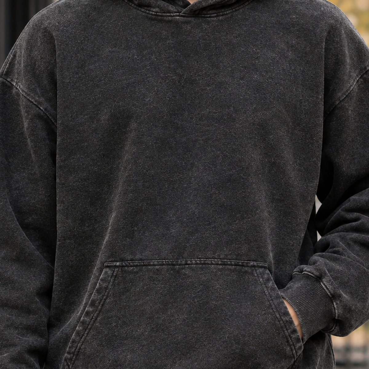 Hugh Washed Hoodie - Lead Product Detail