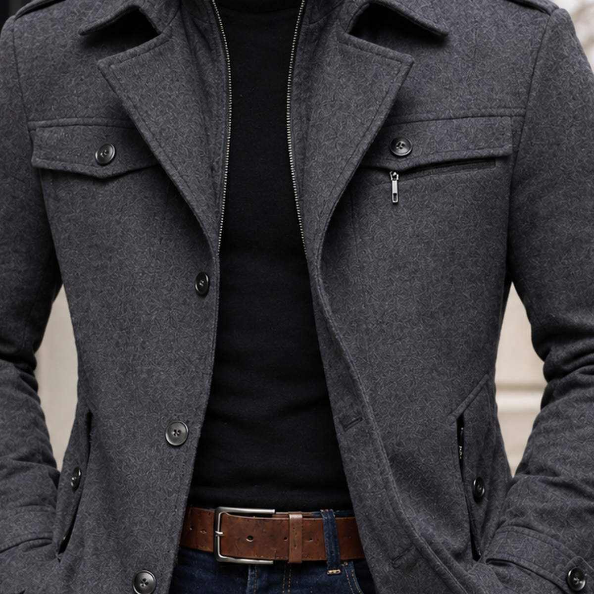 Sebastian-Reid Wool Blend Coat - Lead Product Detail
