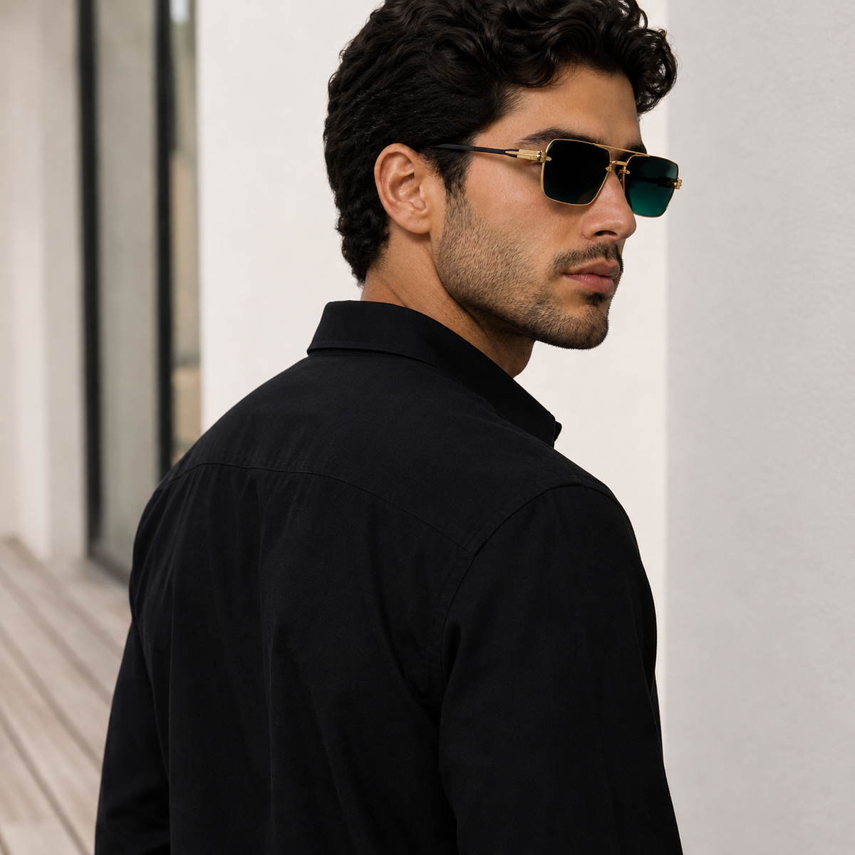 Roman Rimless Sunglasses - Lead Alternate View