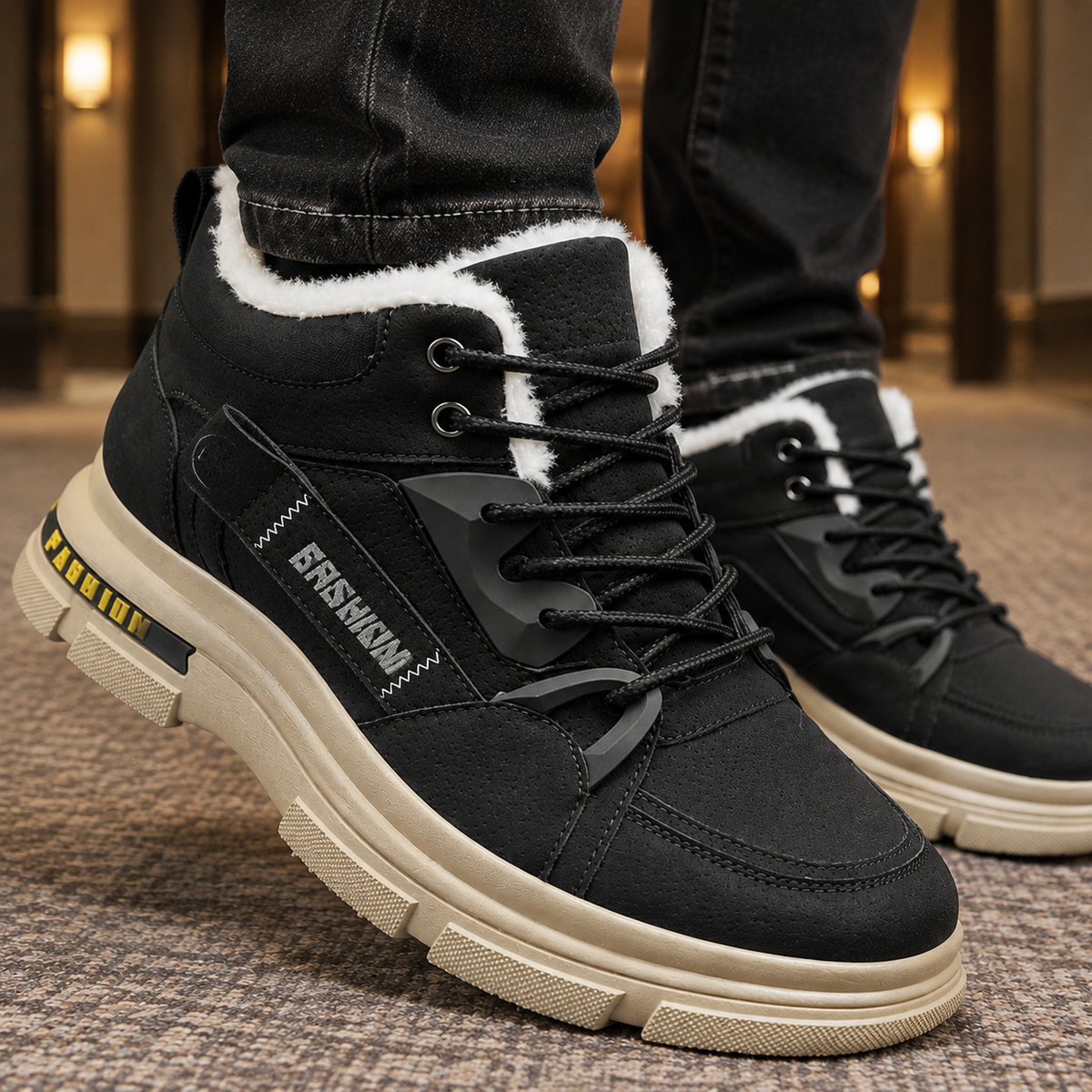 Marchetti Fleece Sneakers - Lead Product Detail