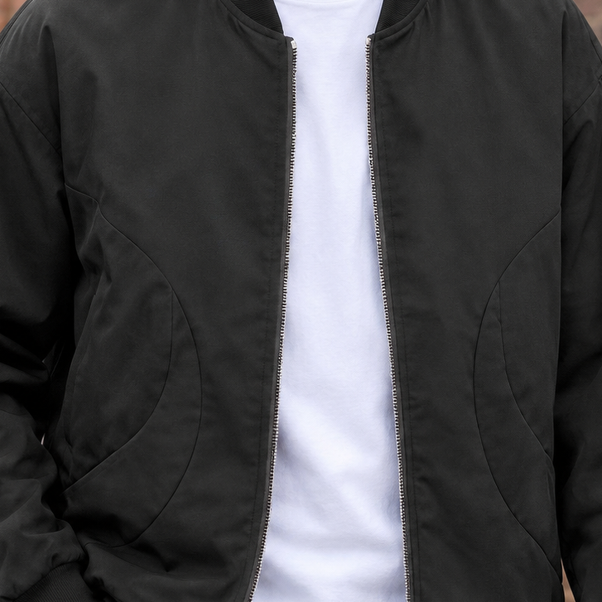 Orion Panelled Bomber Jacket - Lead Product Detail