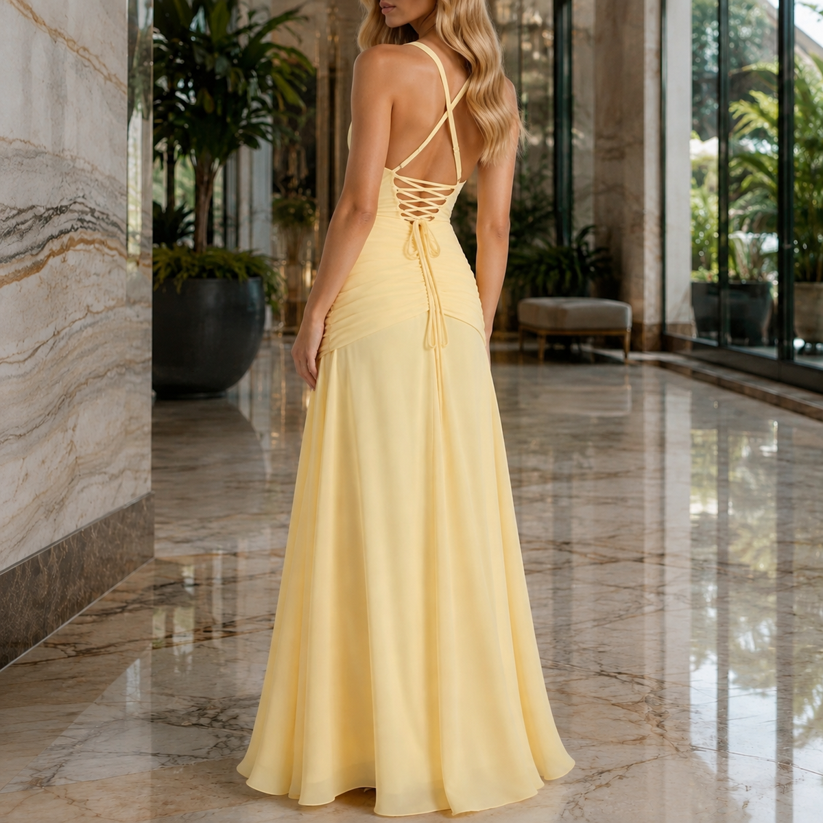Arabella Asymmetric Maxi Dress - Lead Alternate View