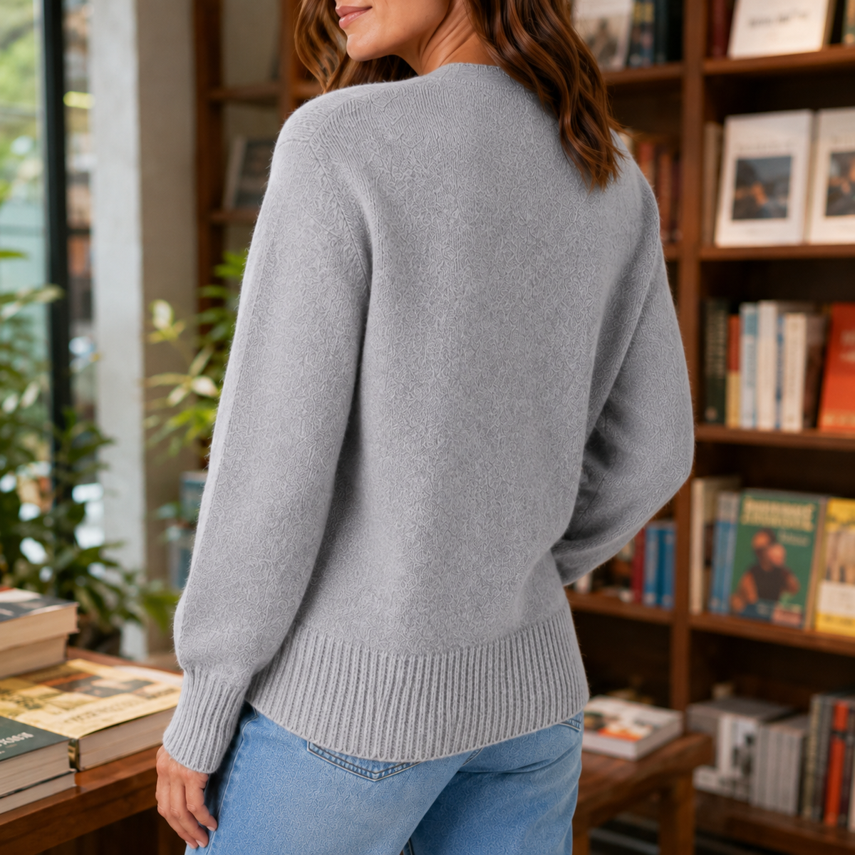 Giselle V-Neck Sweater - Lead Alternate View