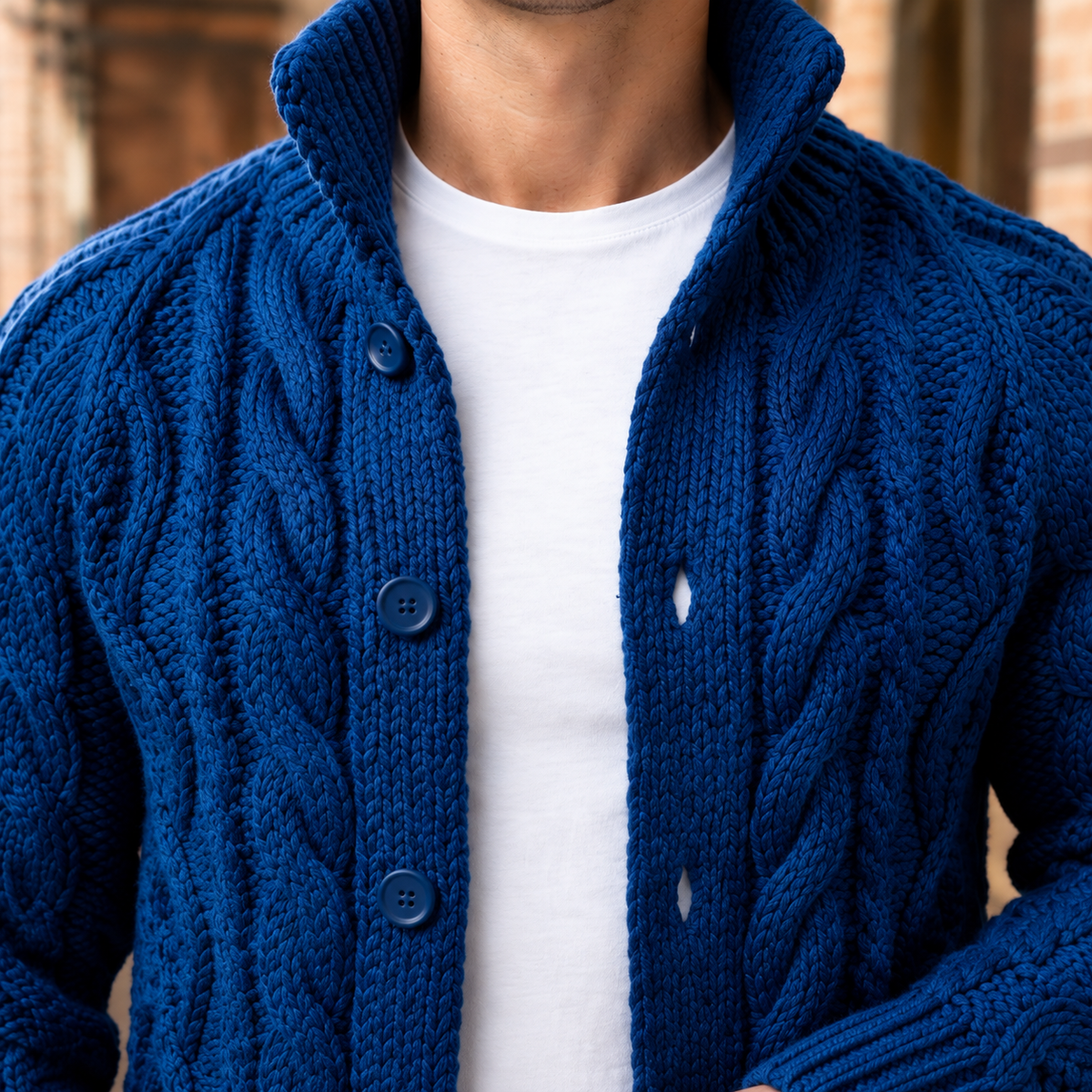 Lucian Cable Knit Sweater - Lead Product Detail