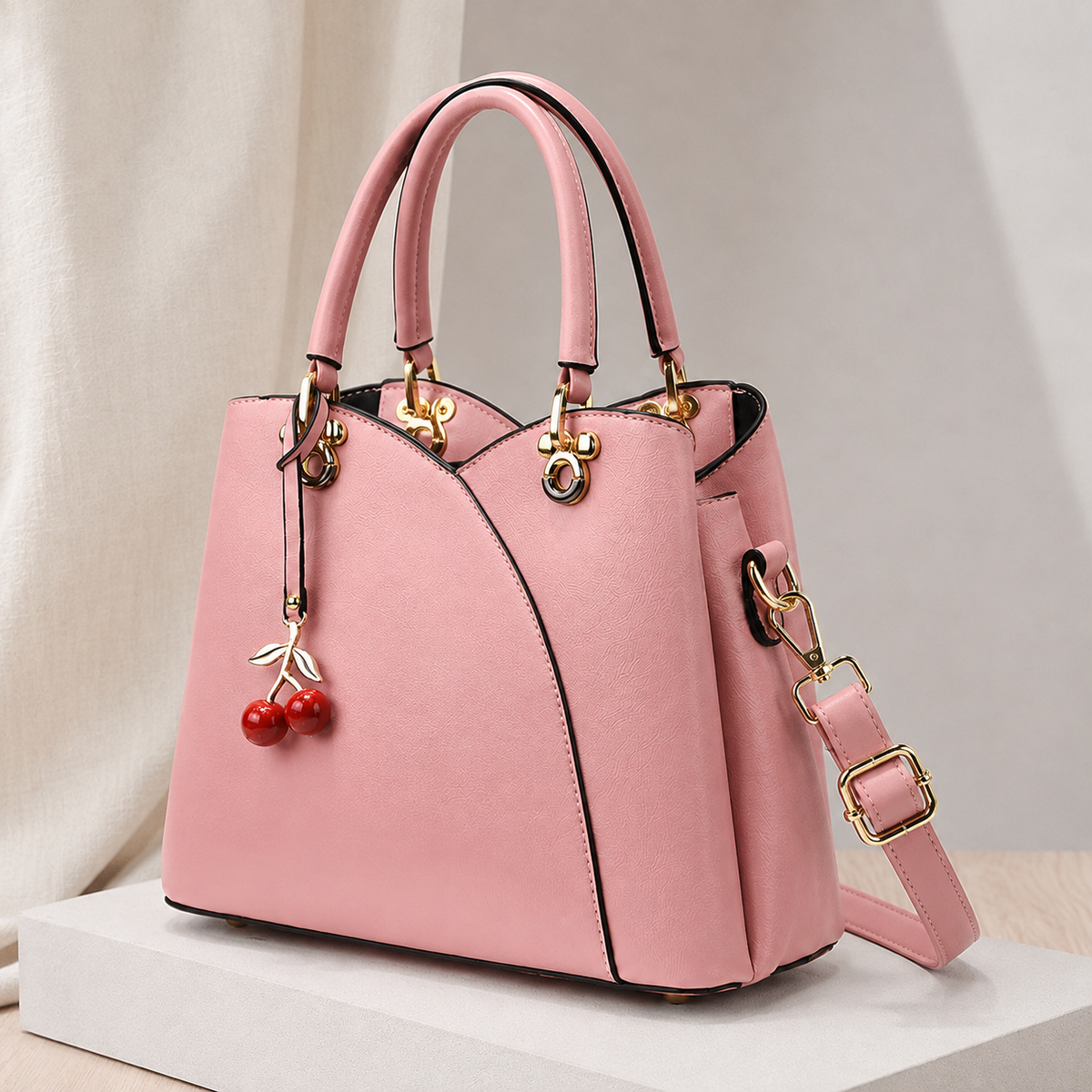 Rinaldi Cherry Handbag - Lead Alternate View