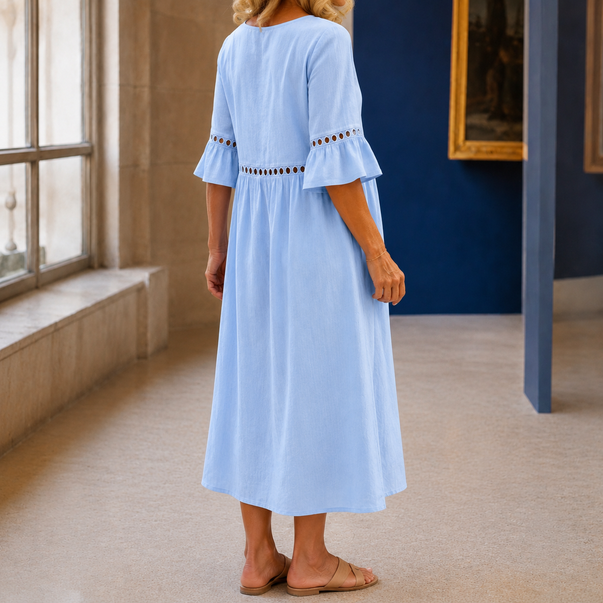 Maxine Eyelet Maxi Dress - Lead Alternate View