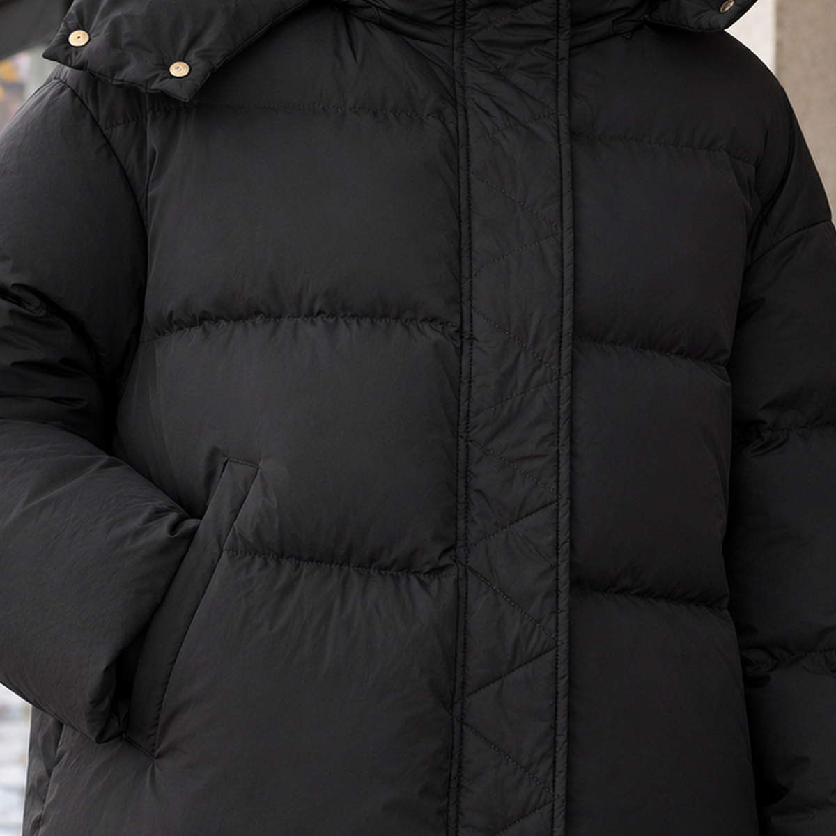 Alice-Claire Hooded Puffer Jacket - Lead Product Detail