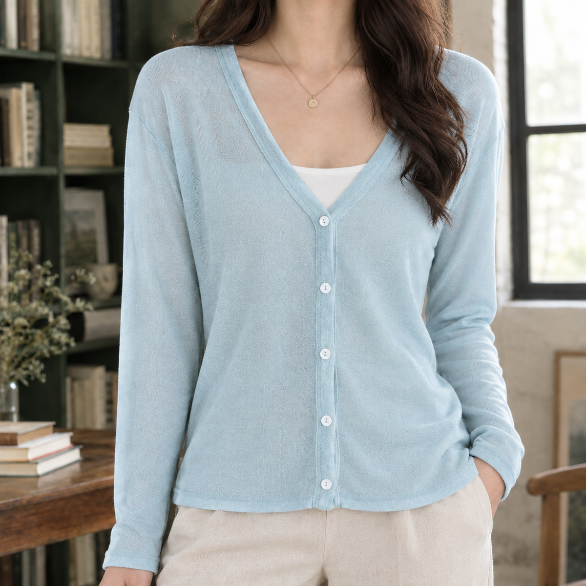 Hesper-Rae V-Neck Cardigan - Lead Product Detail