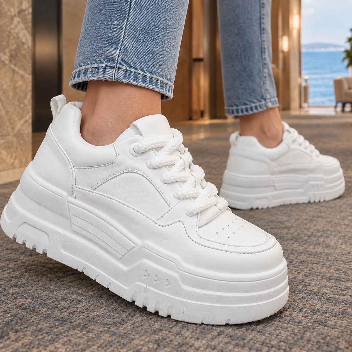 Cordoni Platform Sneakers - Lead Product Detail