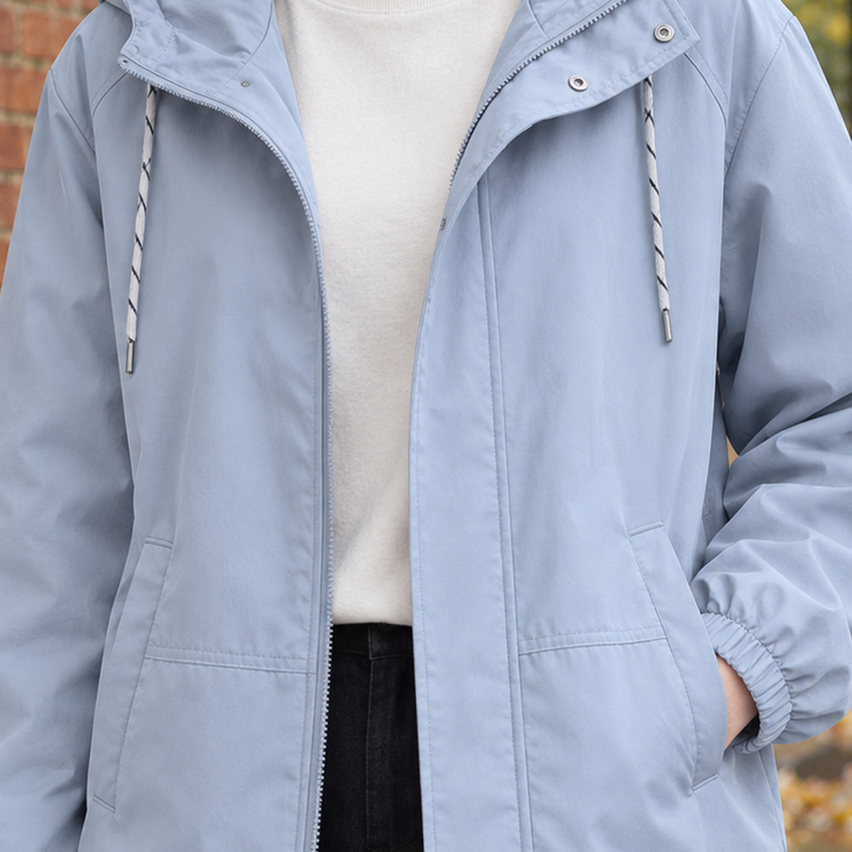 Gemma-Faye Drawstring Hooded Jacket - Lead Product Detail