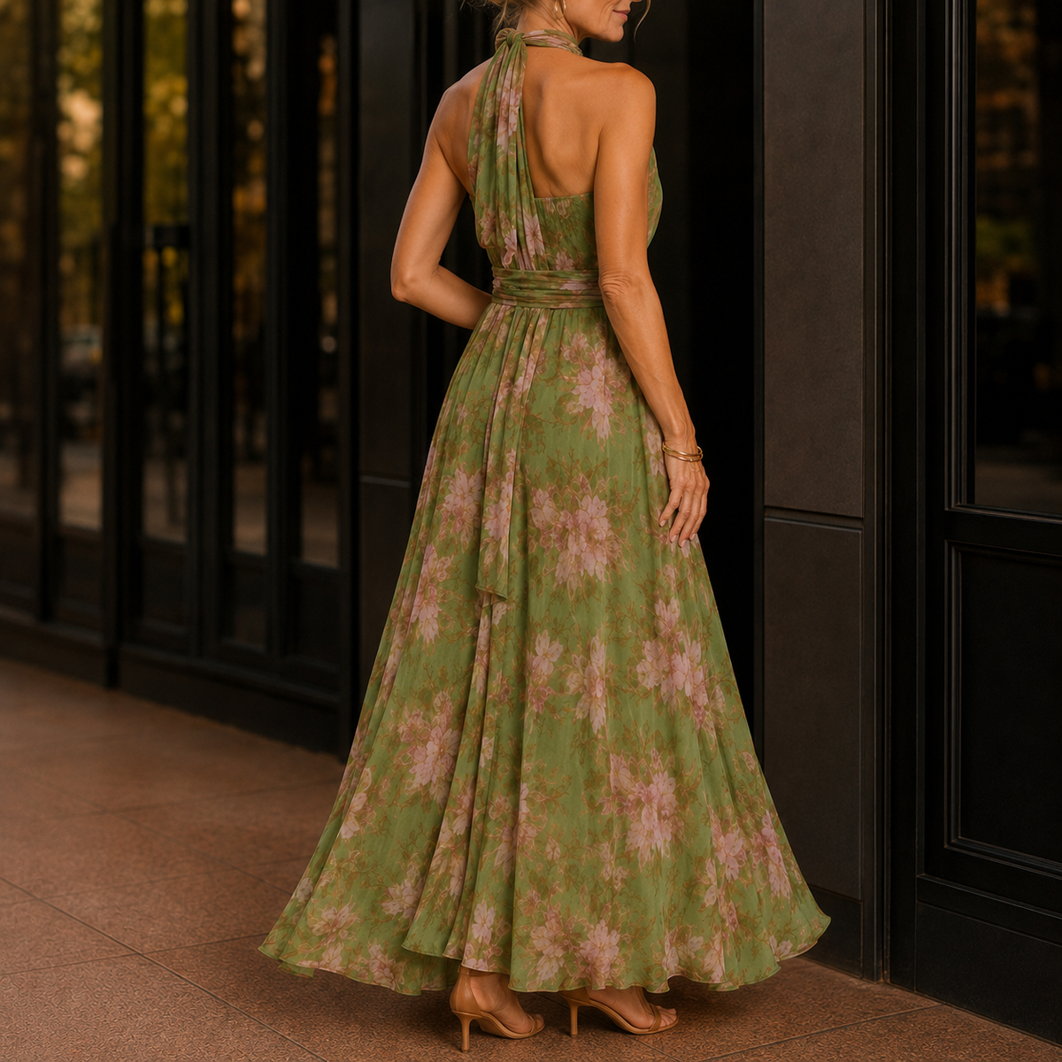 Juliet Halter Maxi Dress - Lead Alternate View