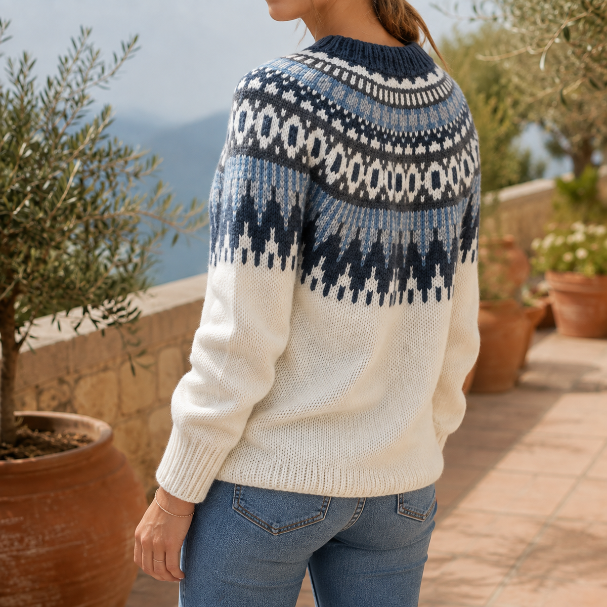 Livia Fair Isle Sweater - Lead Alternate View