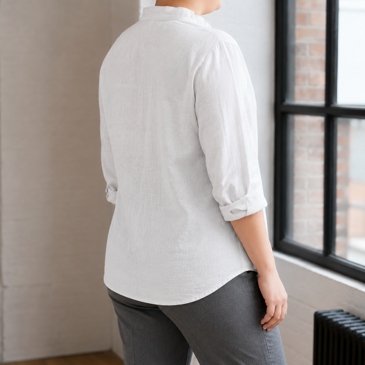 Eden Ruffle Blouse - Lead Alternate View