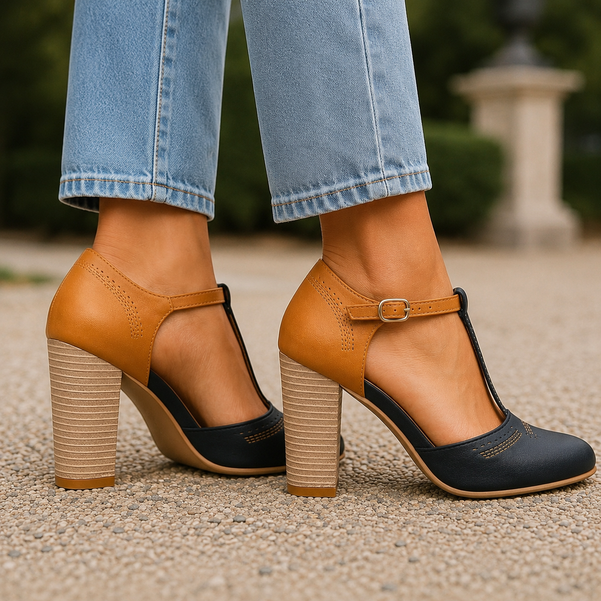 Valentini T Strap Heels - Lead Alternate View