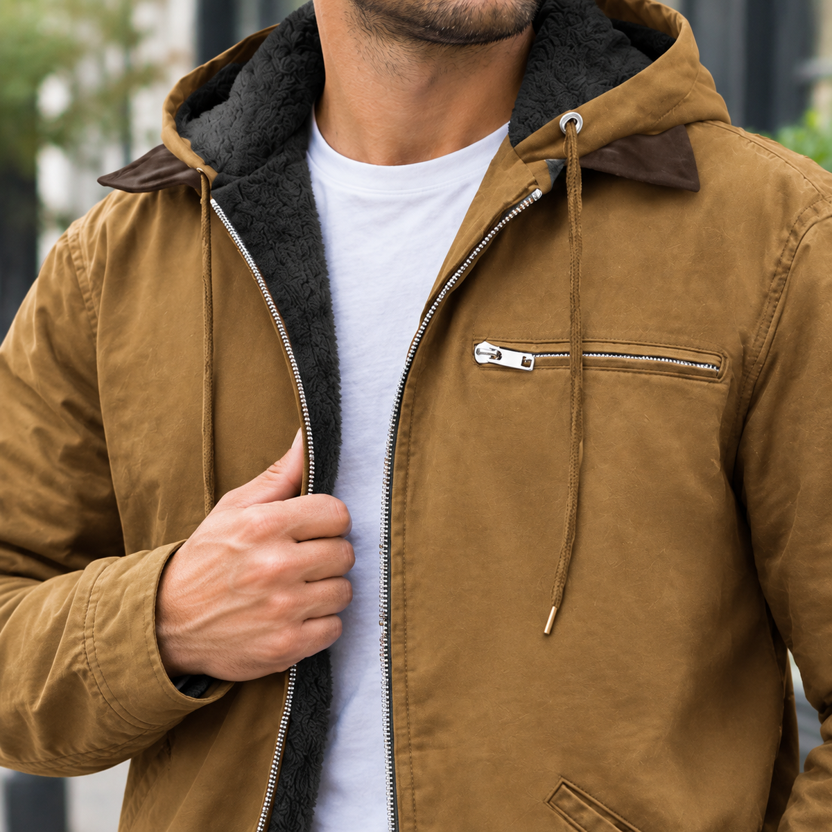 Rupert Hooded Jacket - Lead Product Detail
