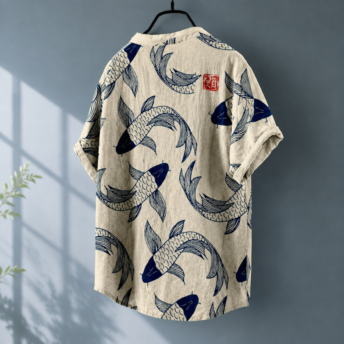Wyatt Fish Print Shirt - Lead Alternate View