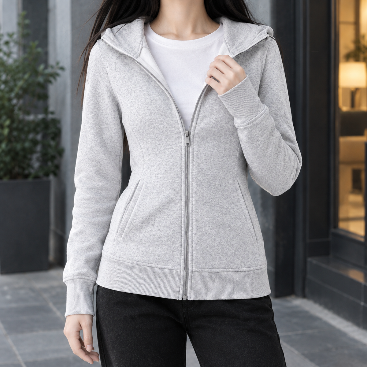 Pomeline Fitted Hoodie - Lead Product Detail