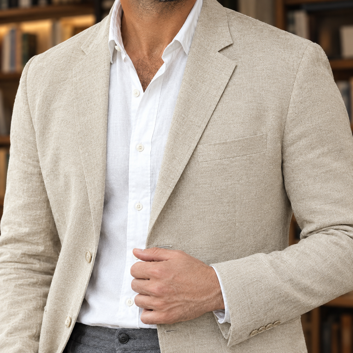 Leopold Linen Blazer - Lead Product Detail