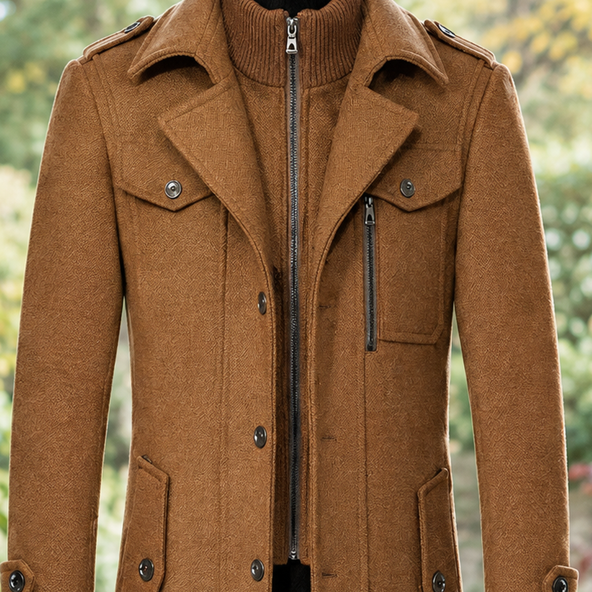 Nathan-Dean Double Collar Jacket - Lead Product Detail