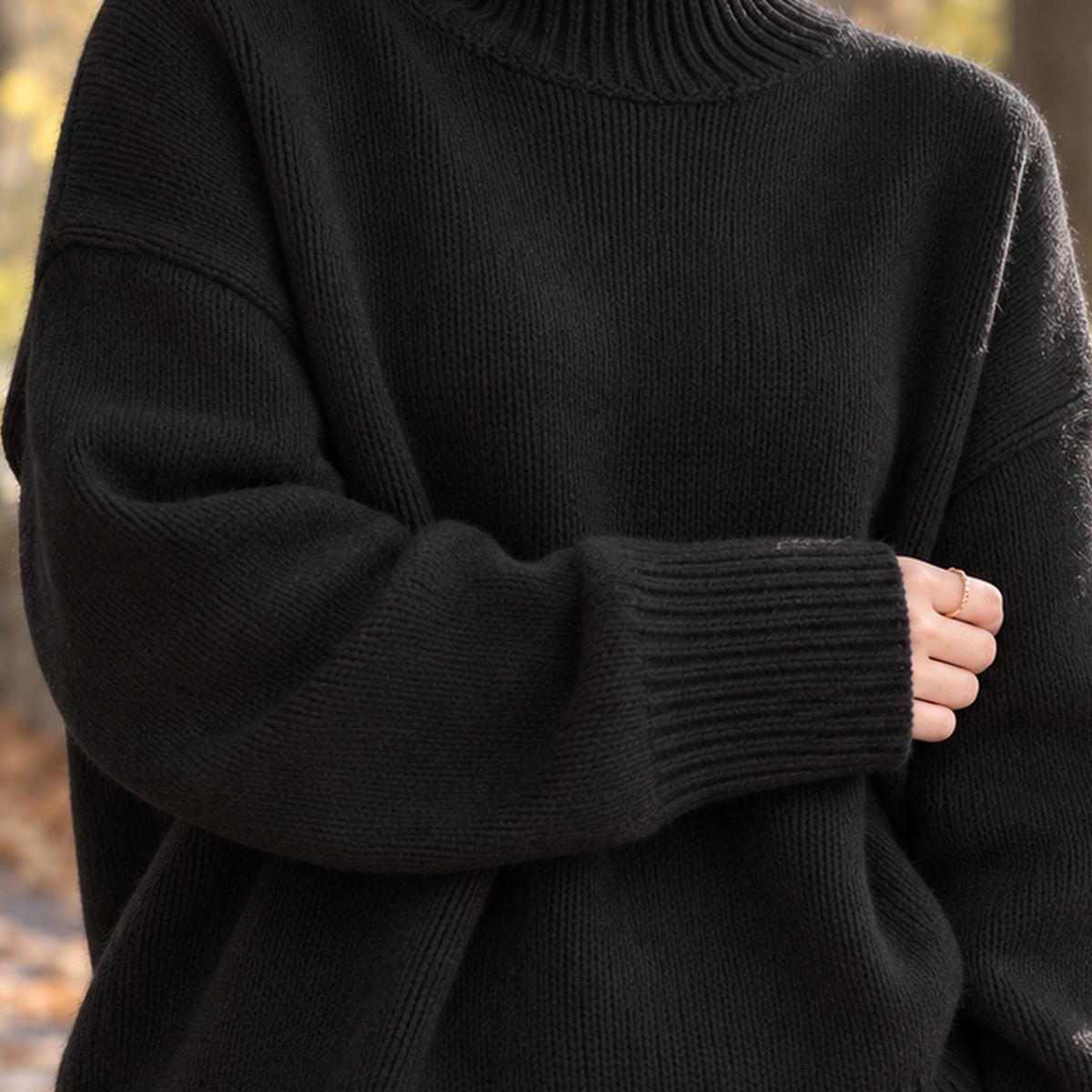 Cleo-Marie Relaxed Turtleneck Sweater - Lead Product Detail