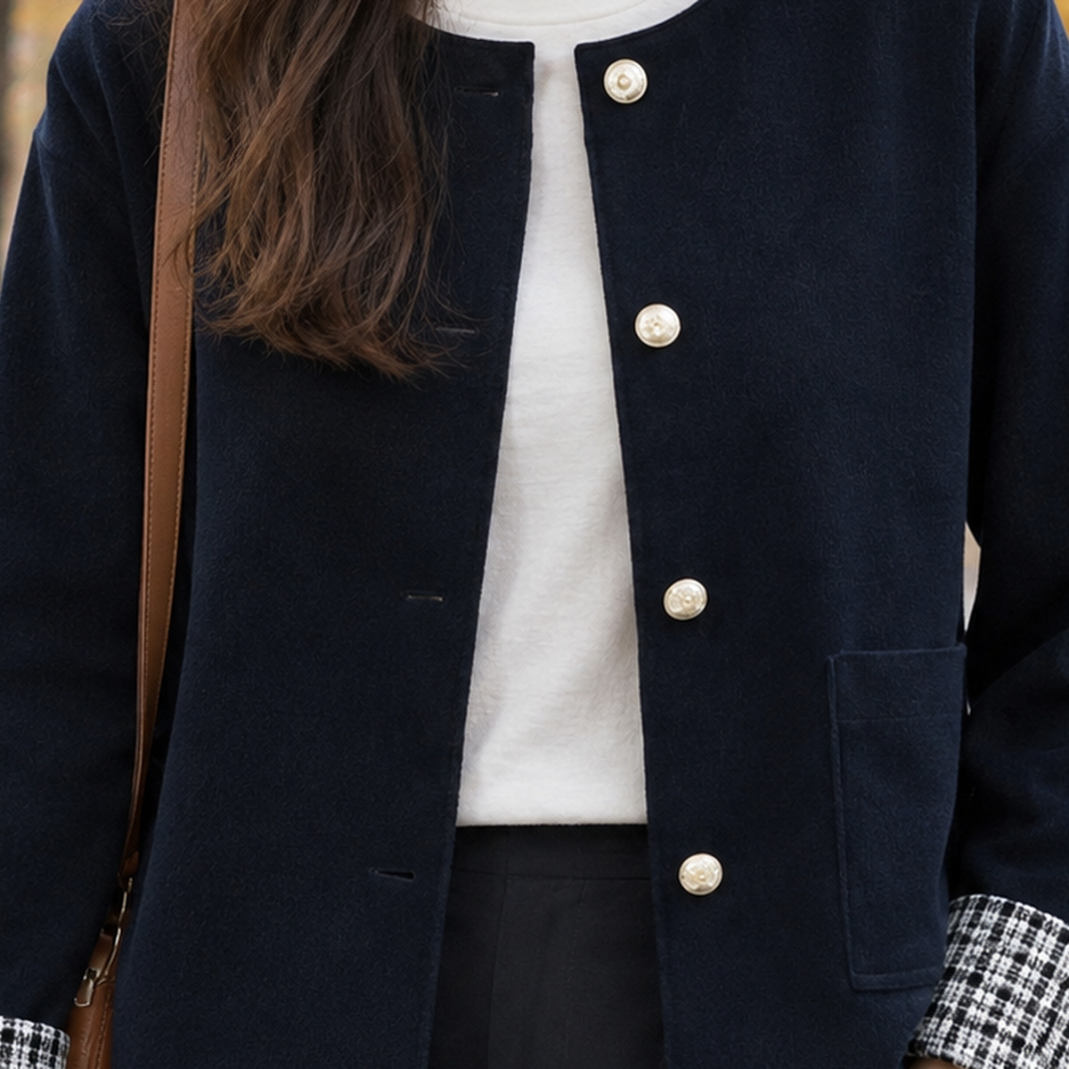 Ghislaine-Jane Plaid Cuff Jacket - Lead Product Detail