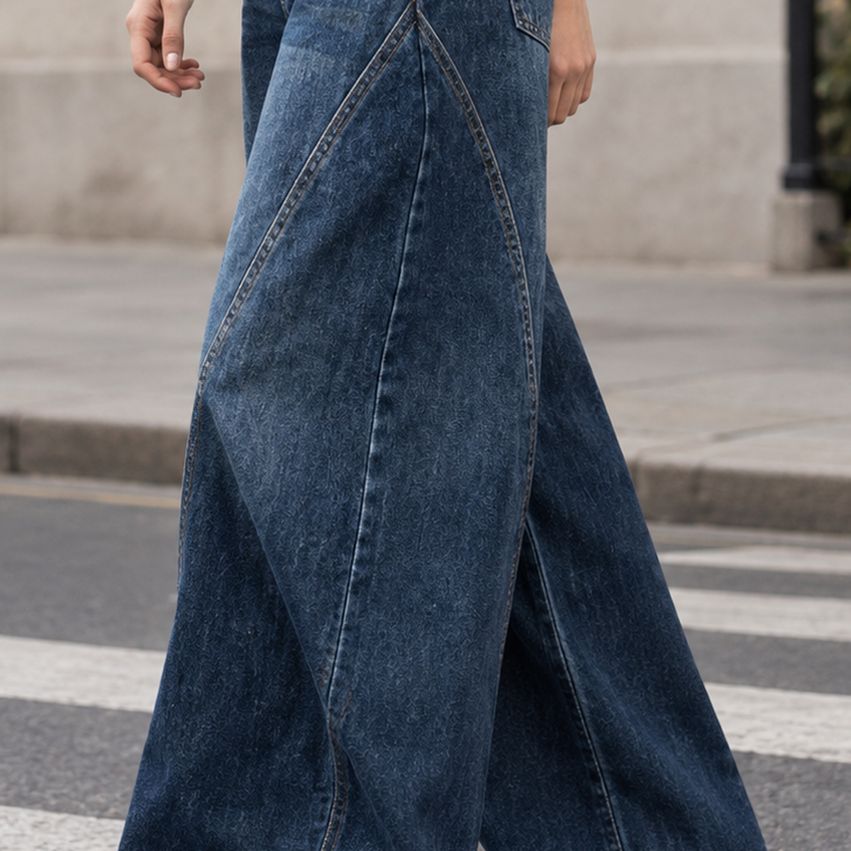 Bianca-June Curved Seam Jeans - Lead Product Detail