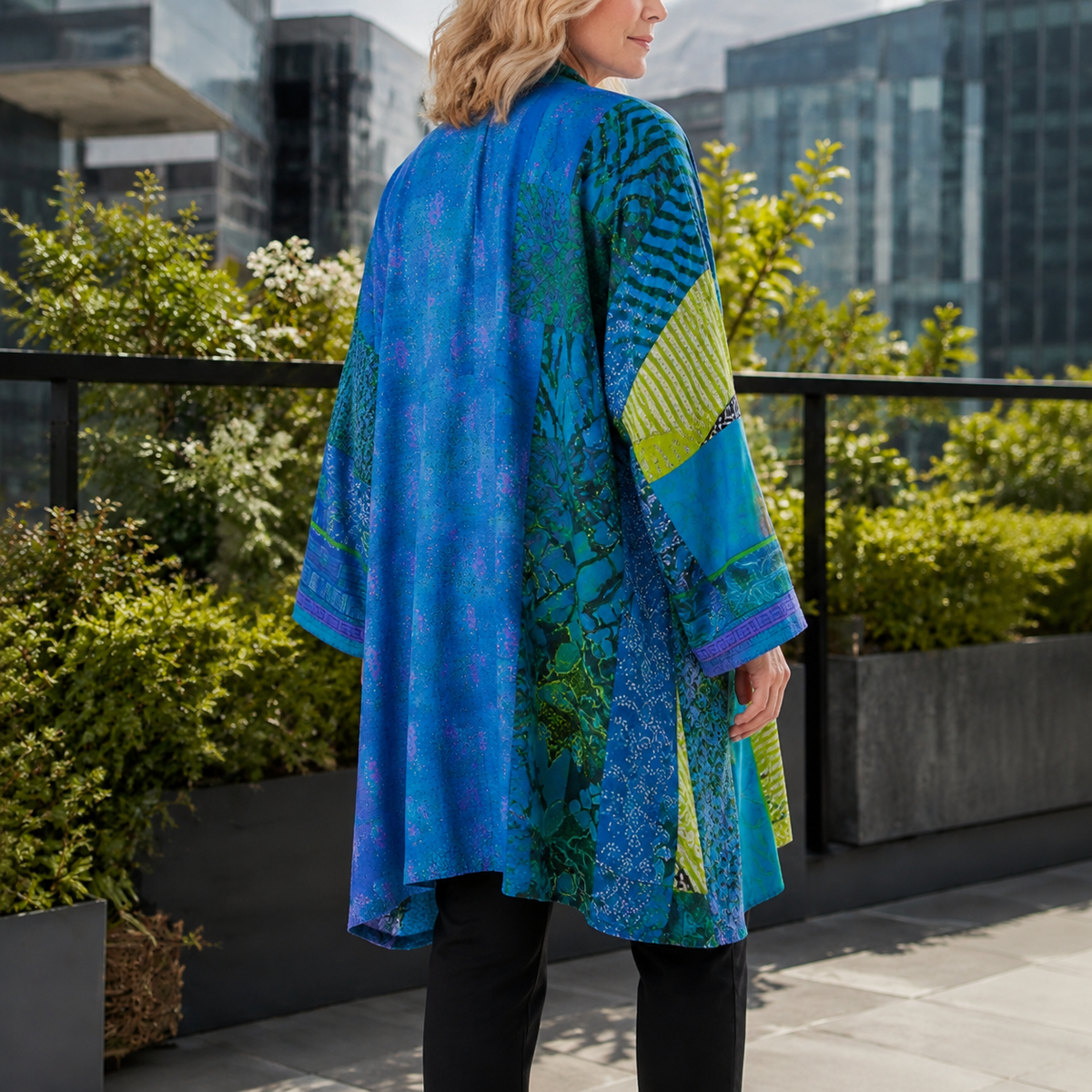 Honora Patchwork Cardigan - Lead Alternate View