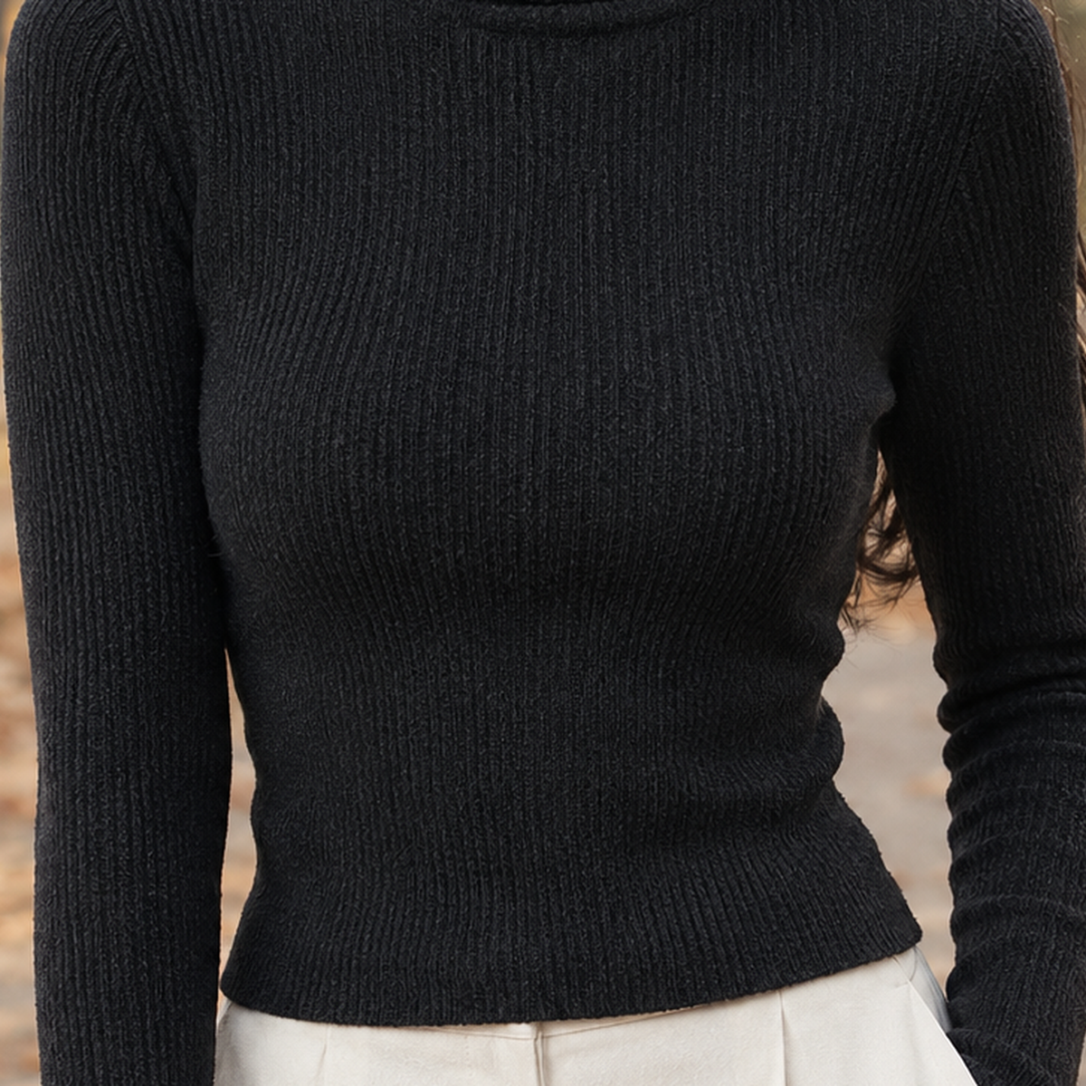Kelsey-Jane Ribbed Turtleneck Top - Lead Product Detail