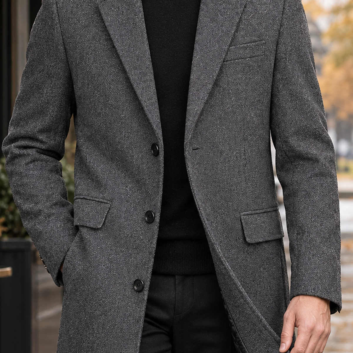 Caspian Cotton Overcoat - Lead Product Detail