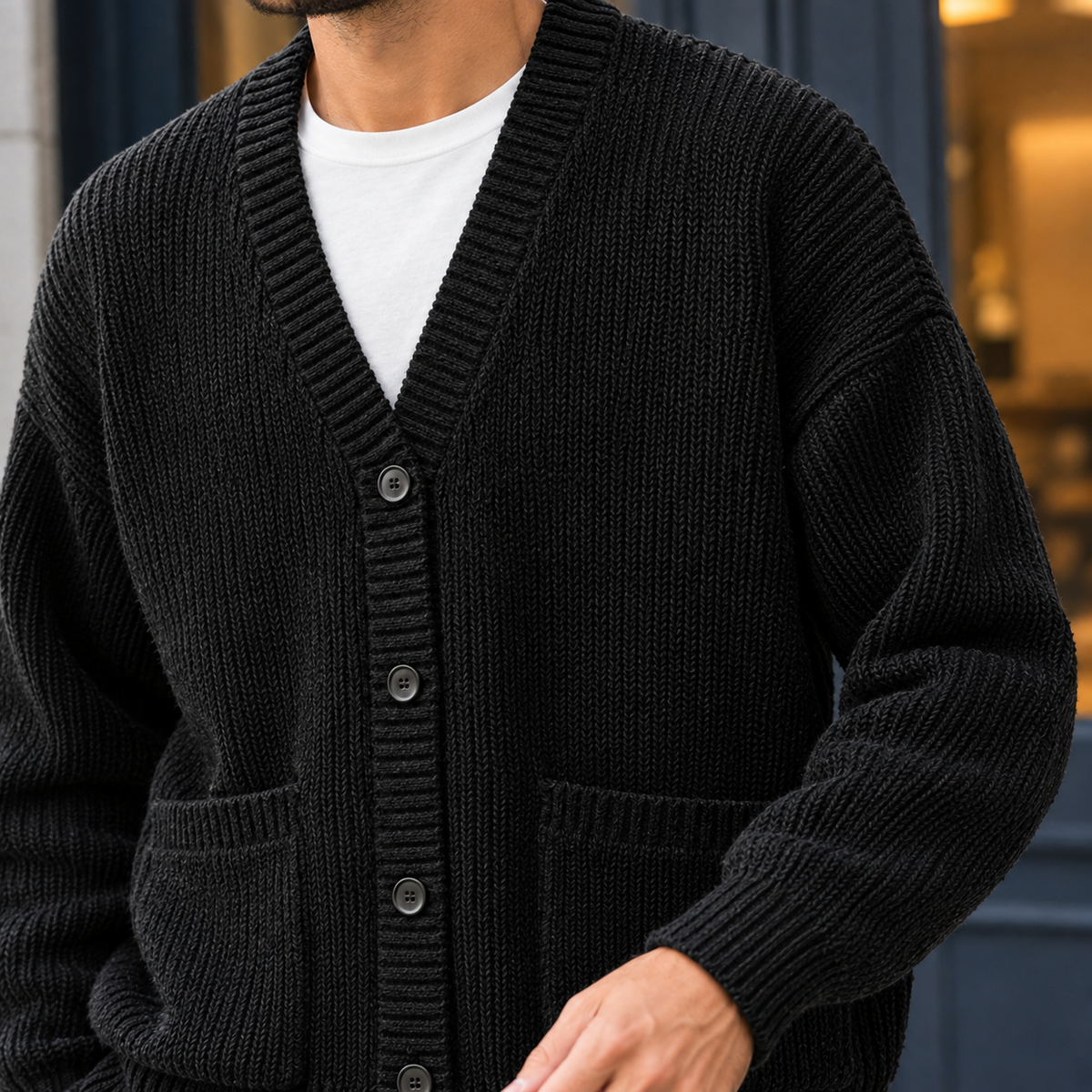 Torquil Ribbed Cardigan - Lead Product Detail