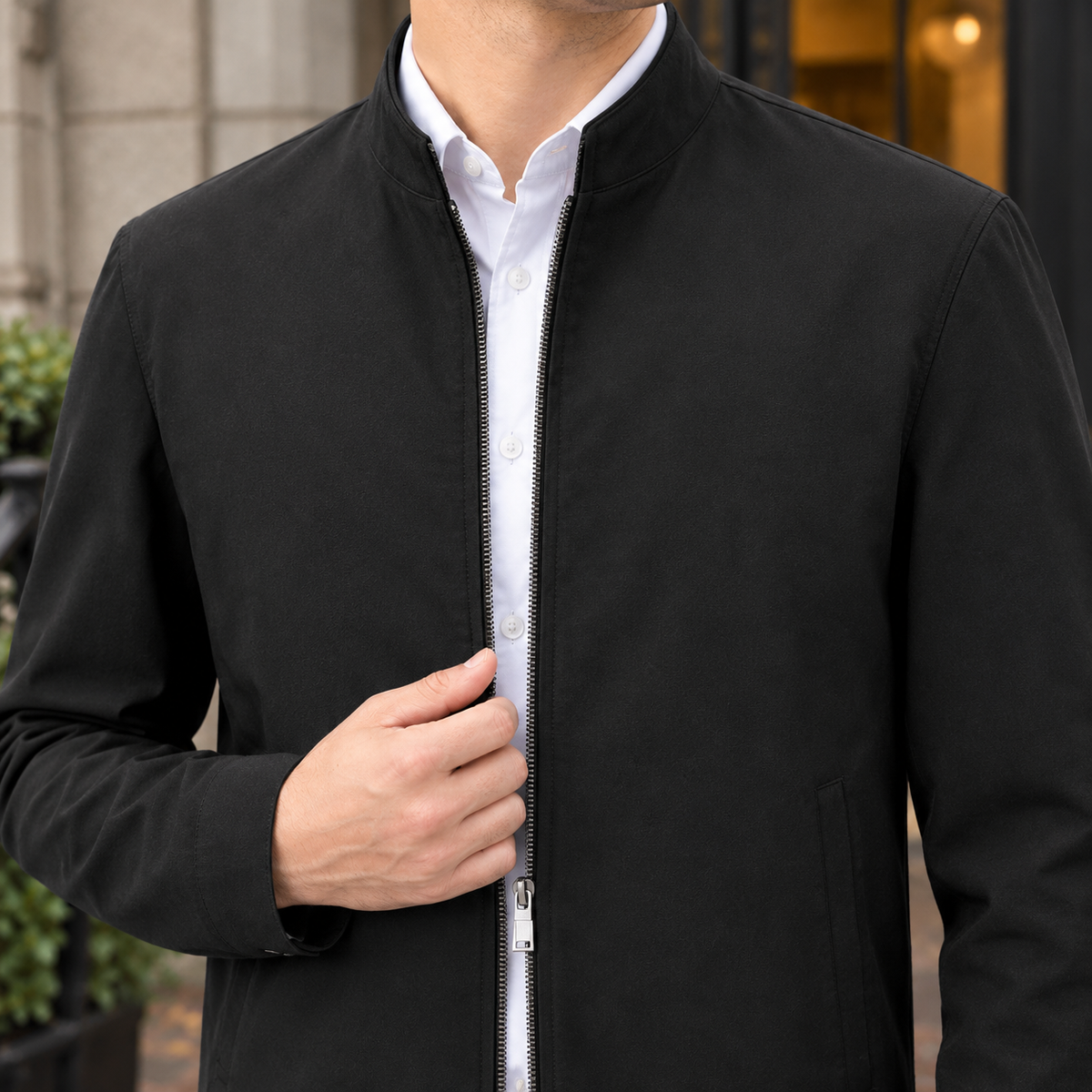 Halvard Silk Jacket - Lead Product Detail