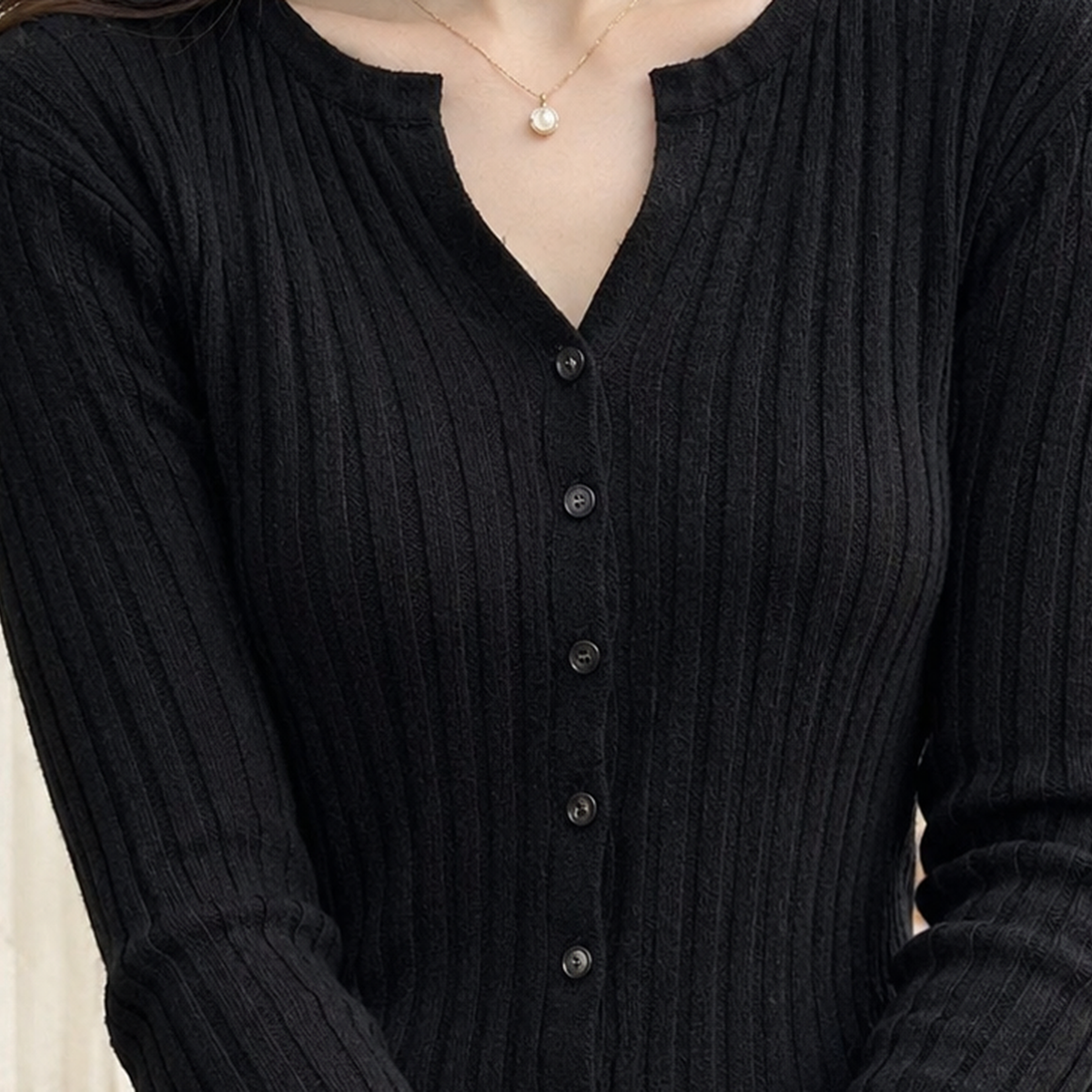 Junia-Jane Split Neck Cardigan - Lead Product Detail