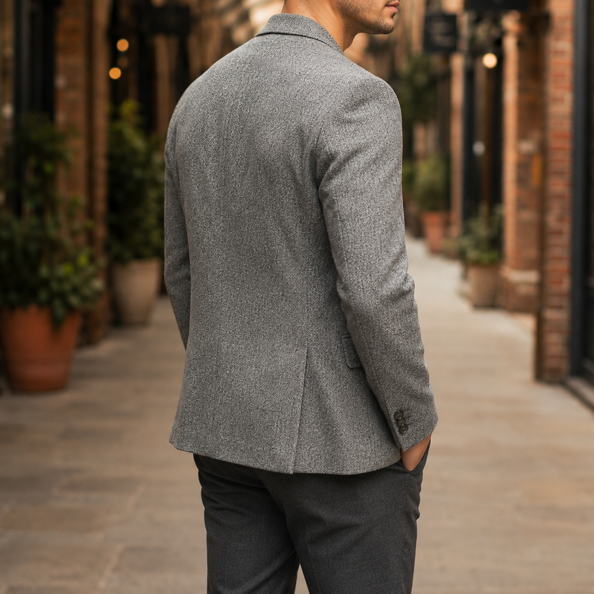 Oliver Notch Lapel Blazer - Lead Alternate View