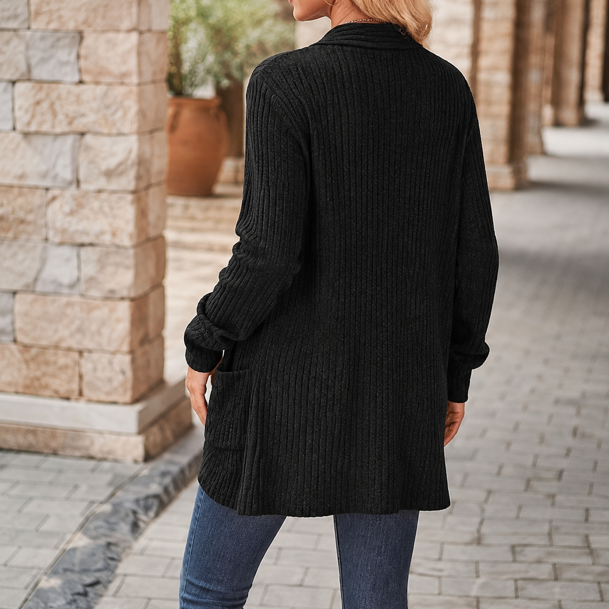Soraya Ribbed Cardigan - Lead Alternate View
