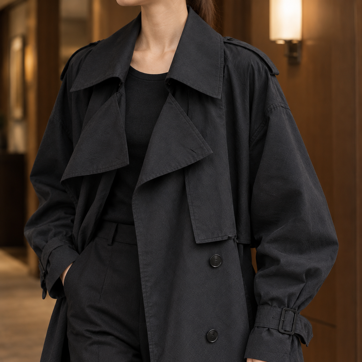 Maylis Longline Trench Coat - Lead Product Detail
