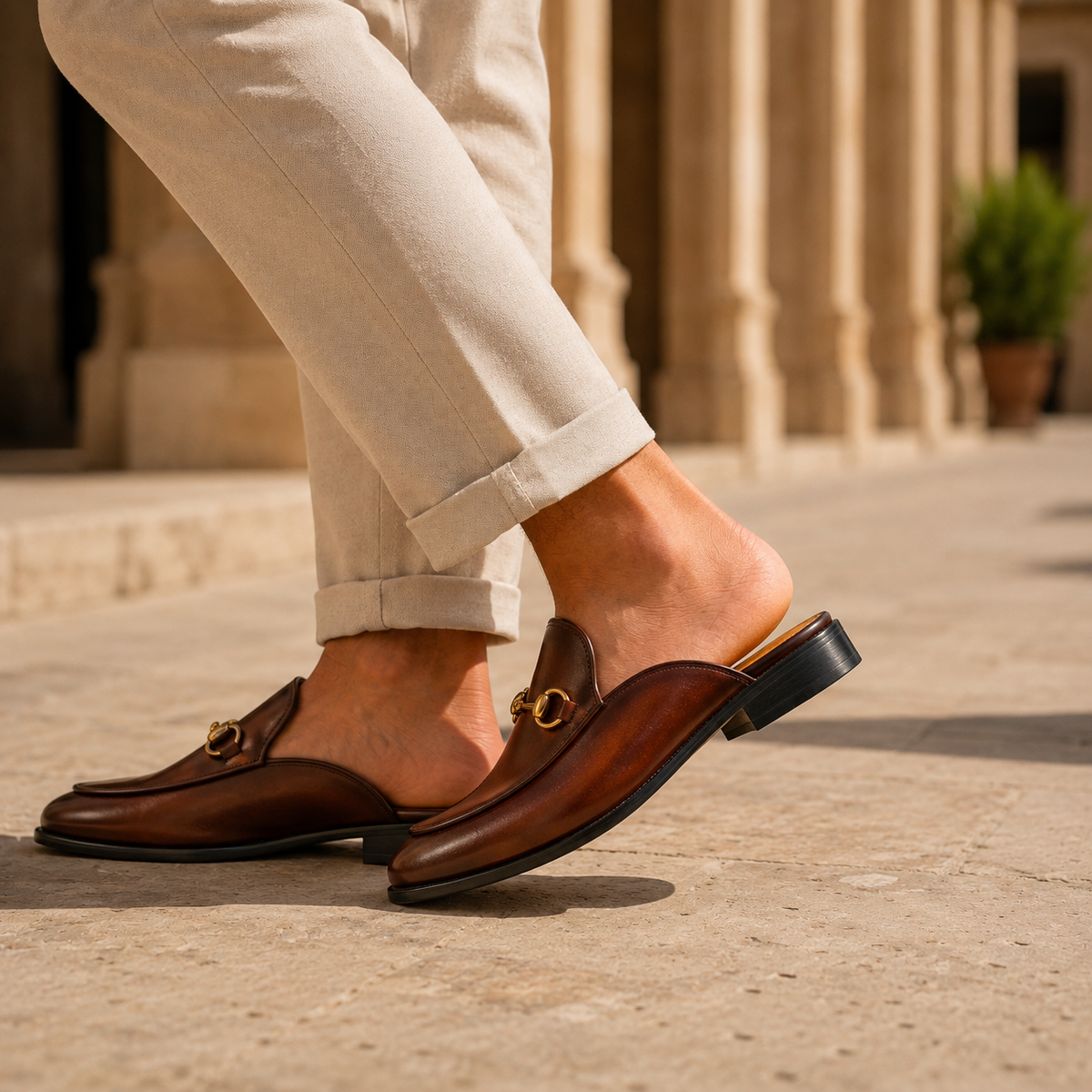 Fiorella Horsebit Mules - Lead Alternate View