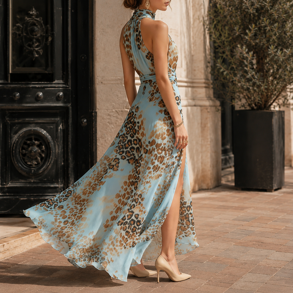 Esme Leopard Maxi Dress - Lead Alternate View