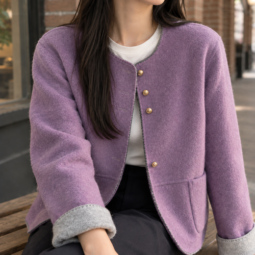 Alvina Contrast Jacket - Lead Product Detail