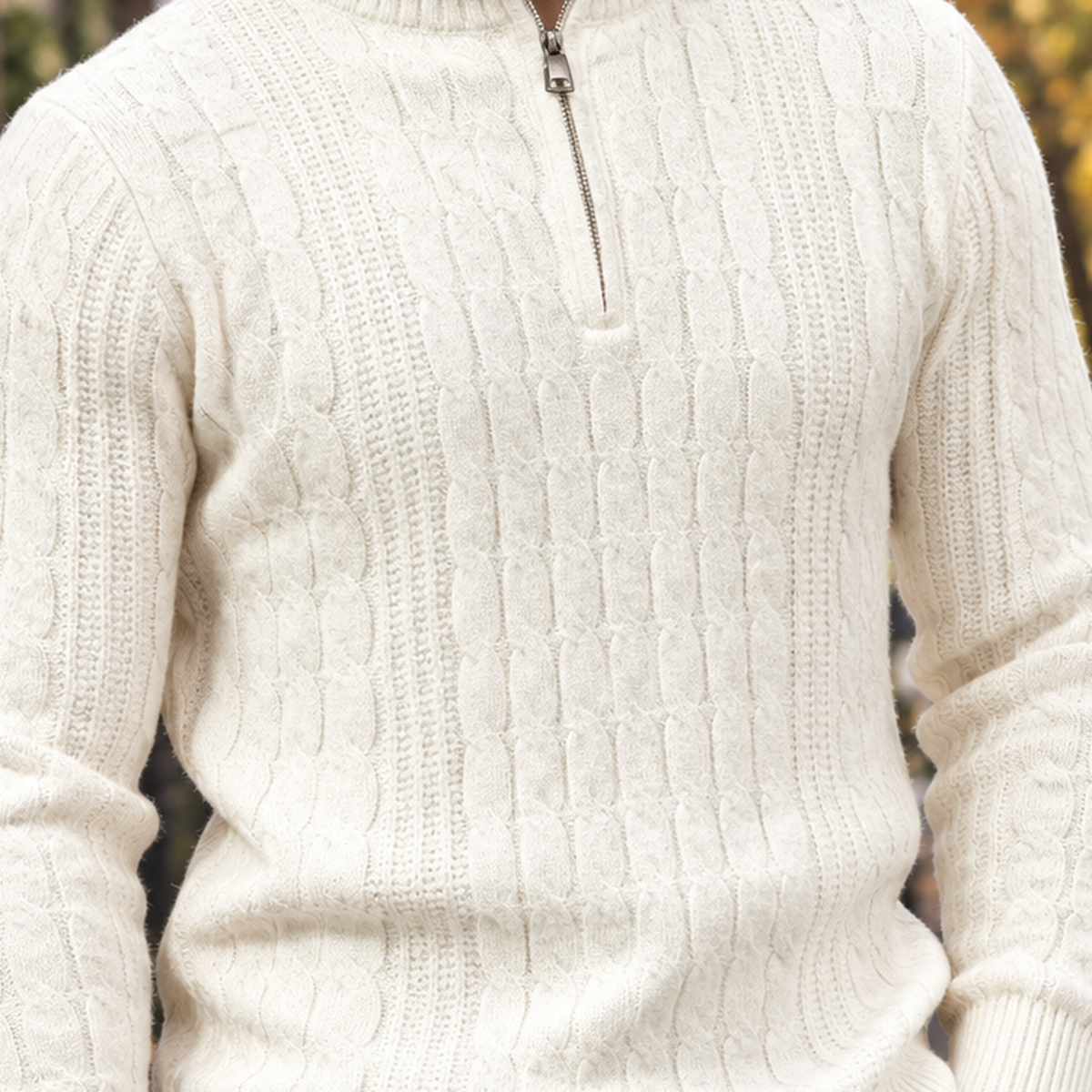Lysander Cable Knit Sweater - Lead Product Detail