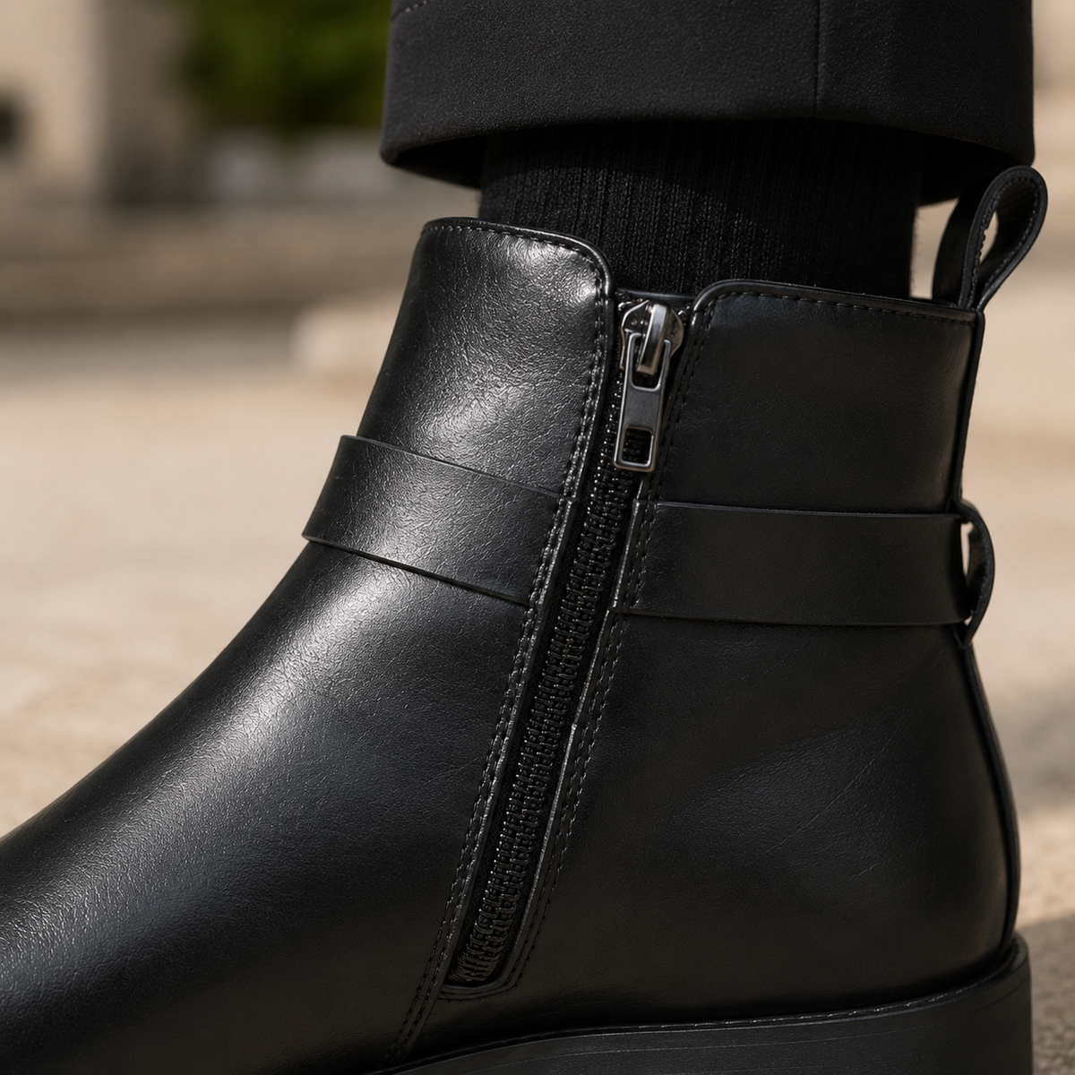 Montanari Buckle Ankle Boots - Lead Product Detail