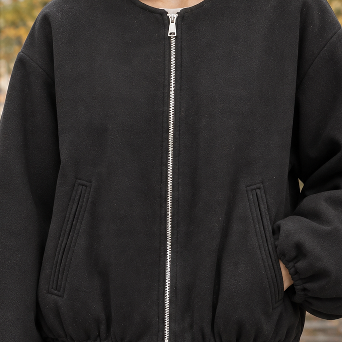 Wendy-Eve Collarless Jacket - Lead Product Detail