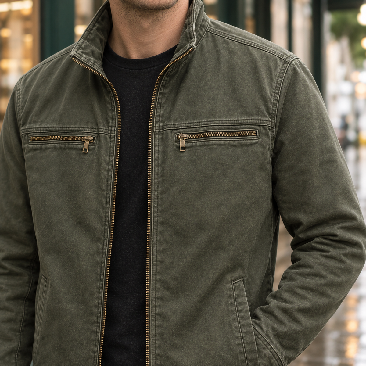 Charlie Washed Jacket - Lead Product Detail