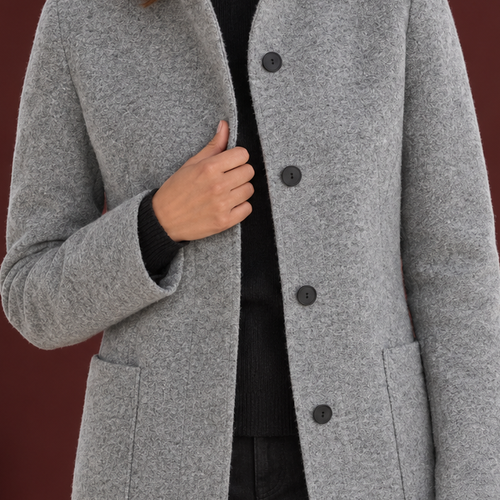 Ashley-Skye Stand Collar Coat - Lead Product Detail