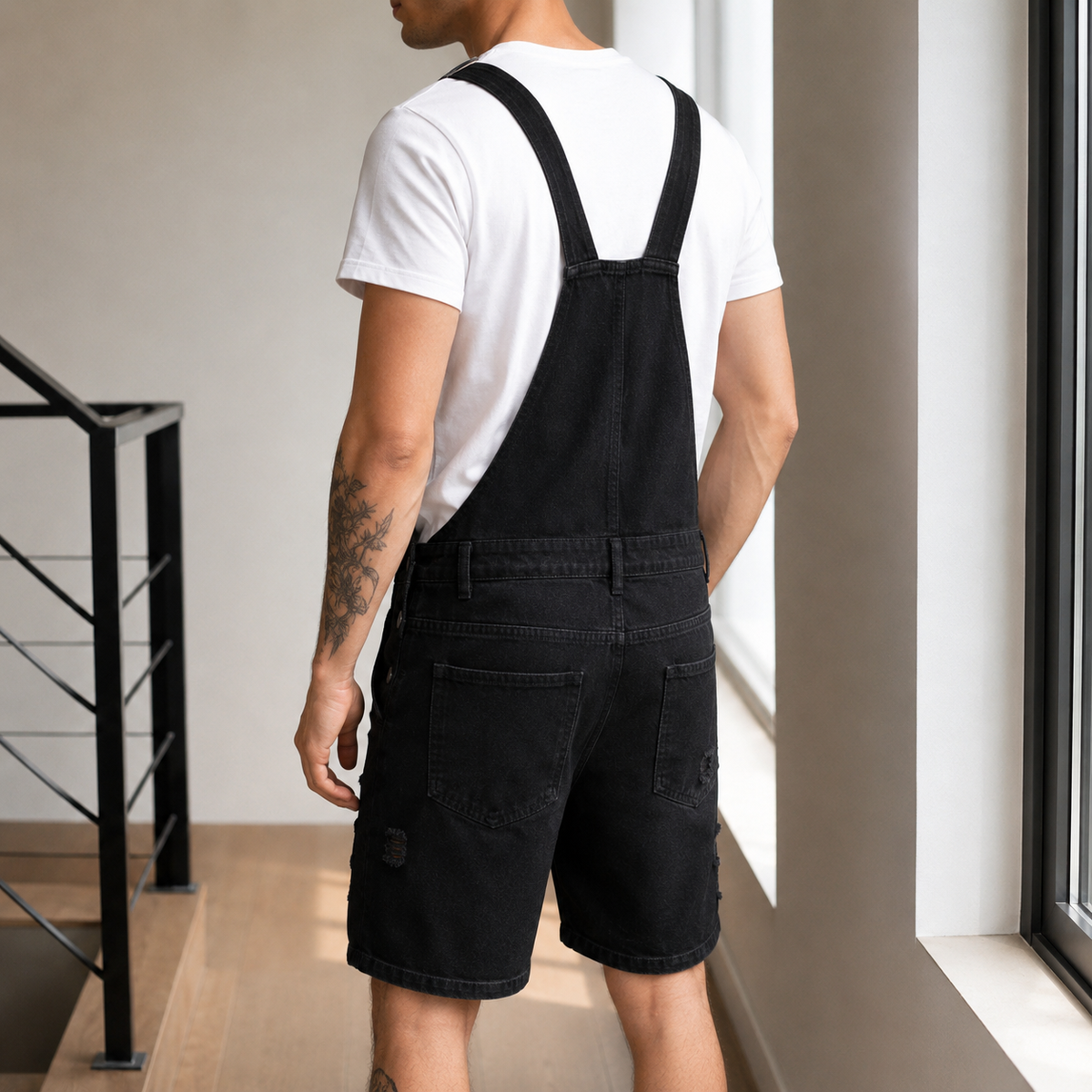 Ernest Distressed Overalls - Lead Alternate View