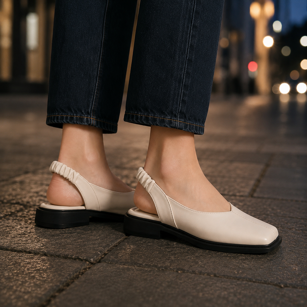 Ravello Square-Toe Slingbacks - Lead Alternate View