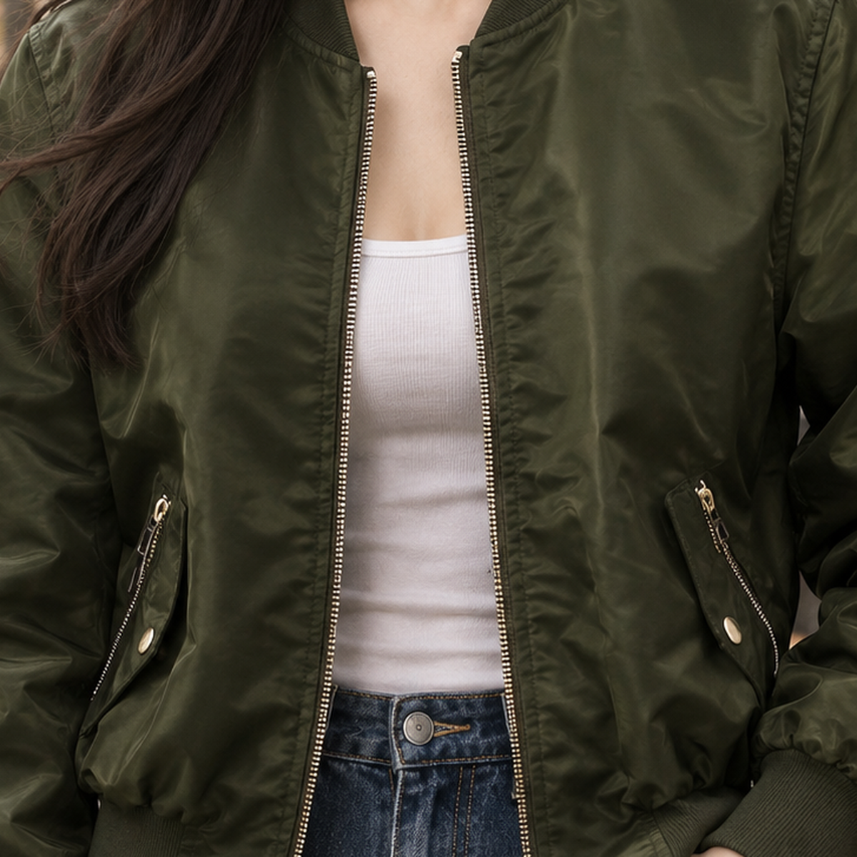 Ameline-Hope Bomber Jacket - Lead Product Detail