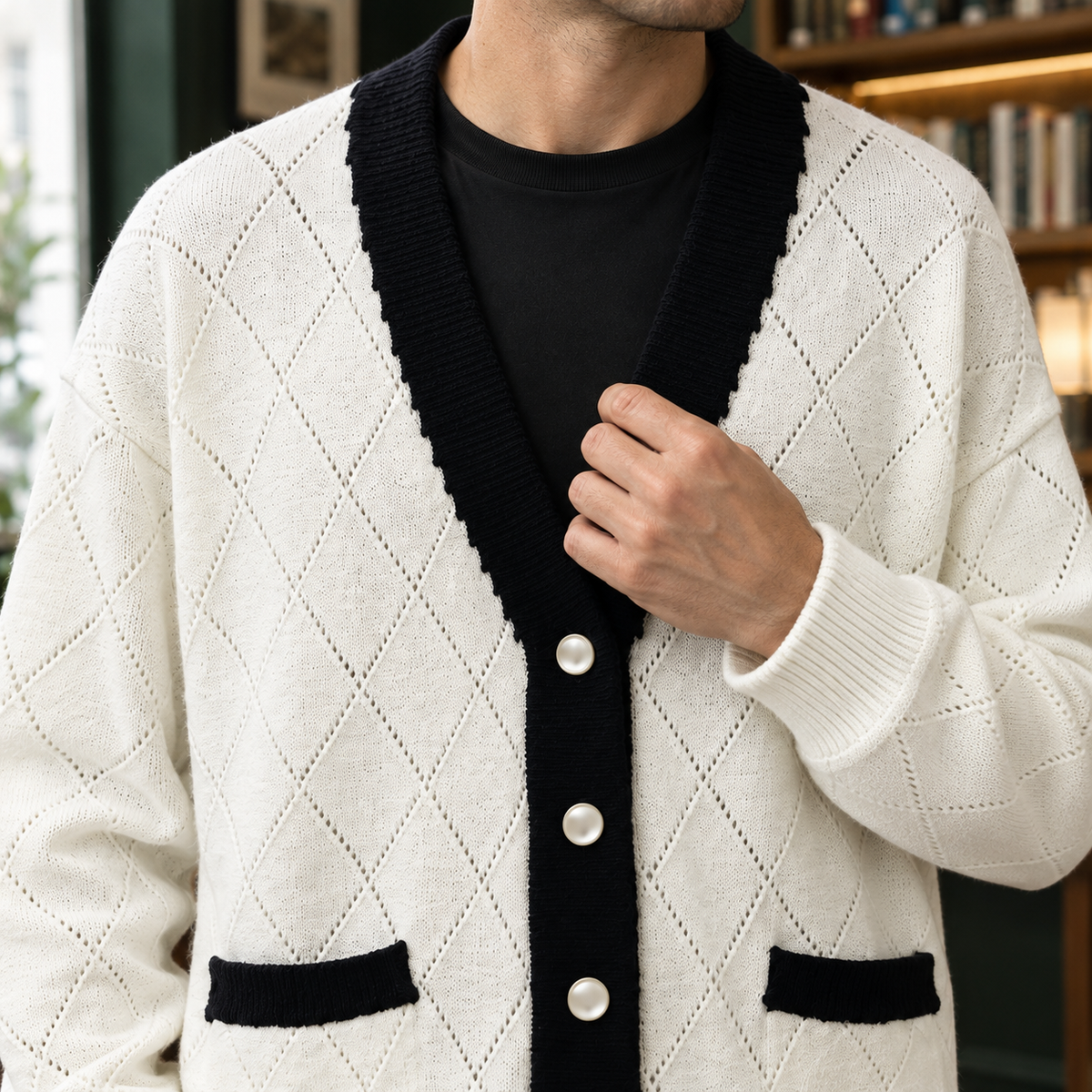 Ethan Contrast Cardigan - Lead Product Detail
