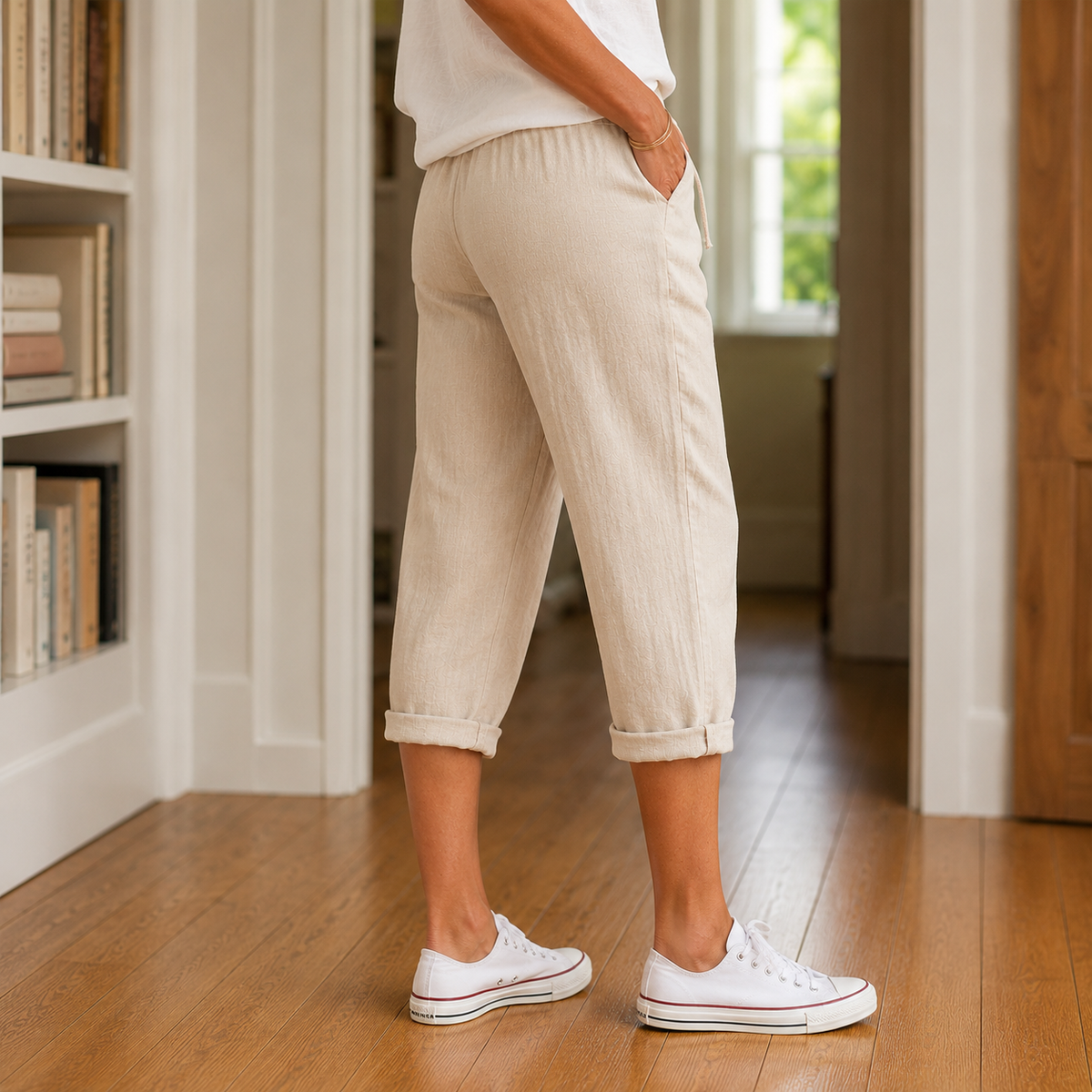 Faye Relaxed Capri Pants - Lead Alternate View