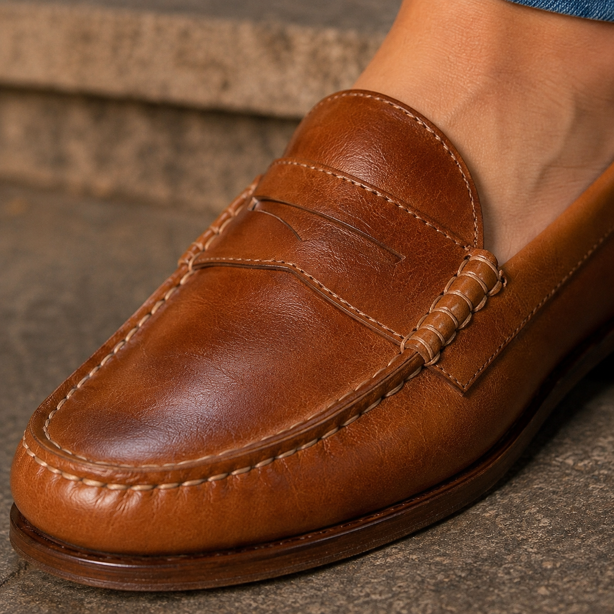Olivieri Leather Loafers - Lead Product Detail