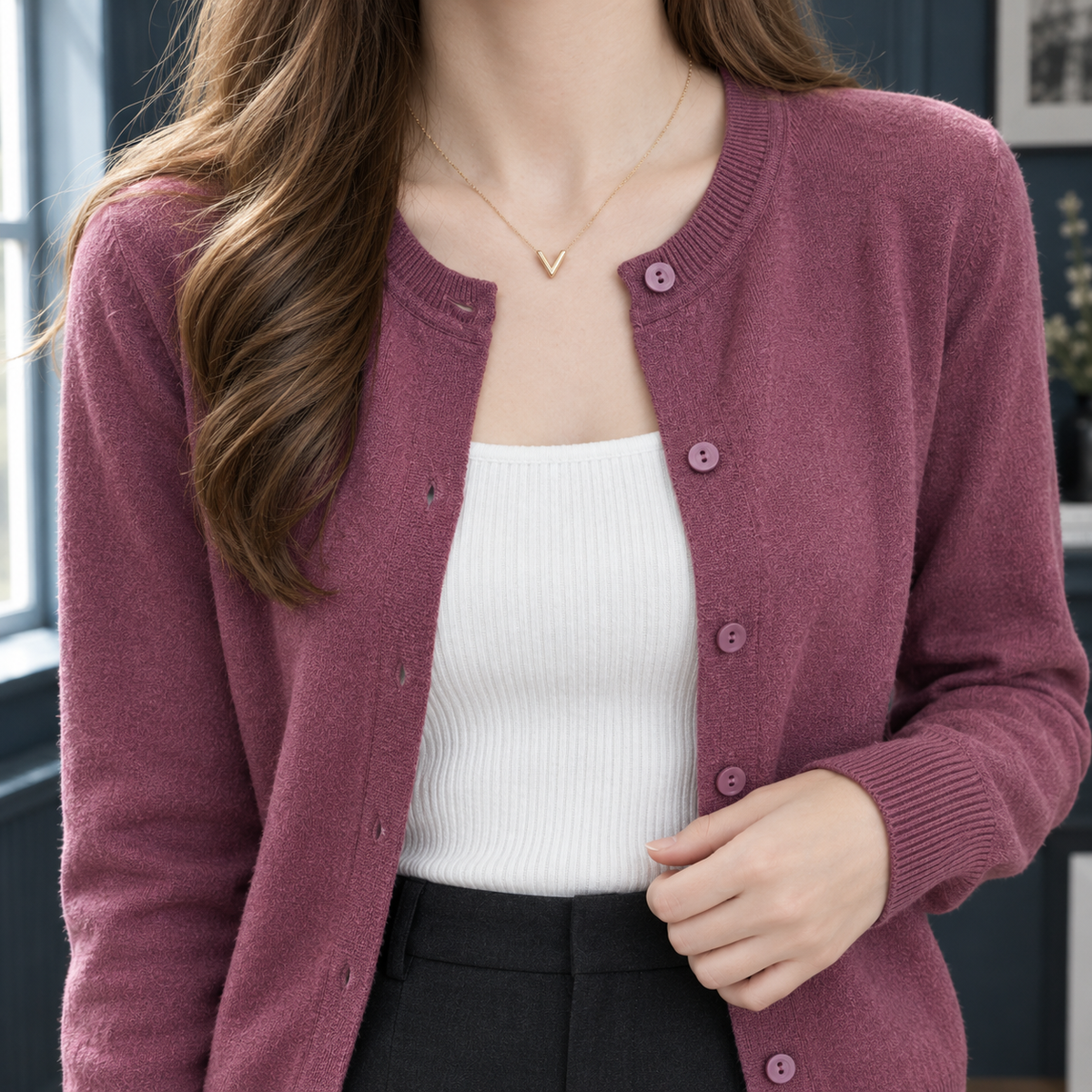 Oriane Fine Knit Cardigan - Lead Product Detail
